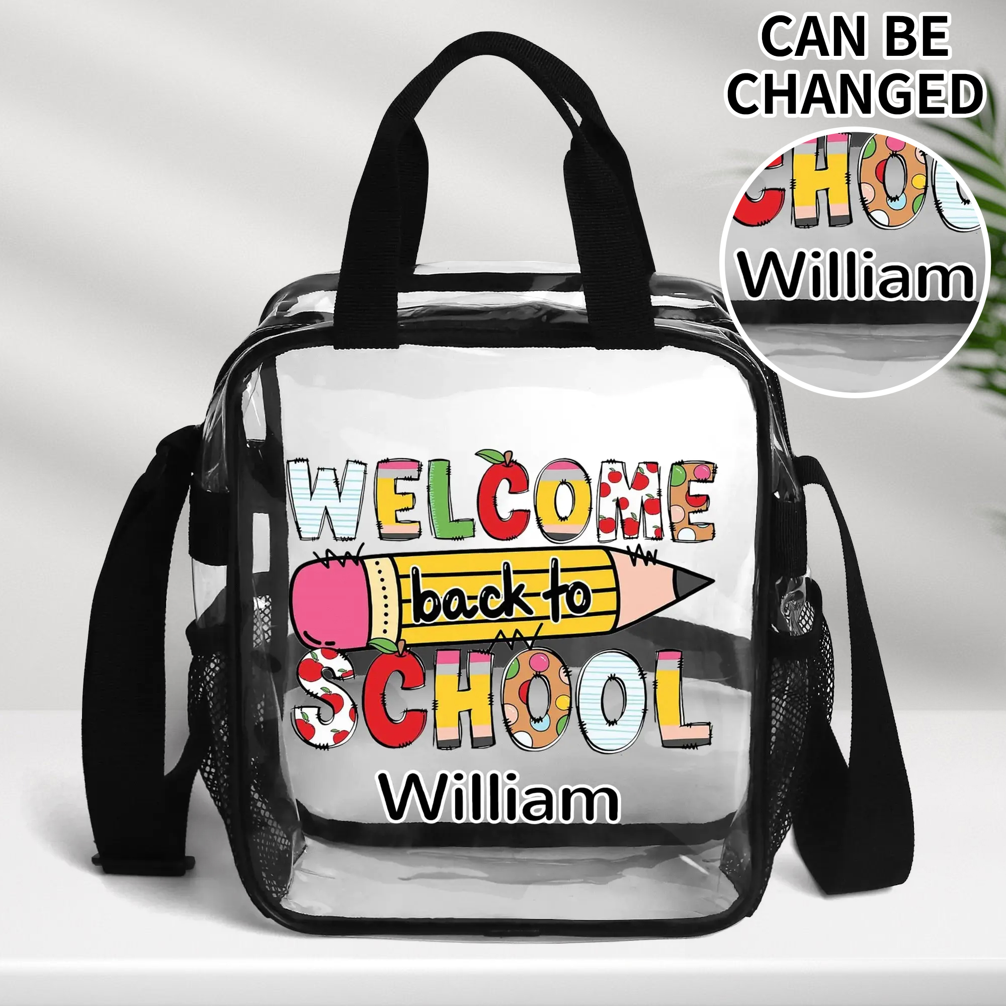 Clear Waterproof Transparent Lunch Bag(Single-Sided Print)