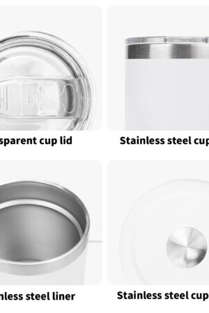 Custom 12oz Stainless Steel Coffee Mug Coffee Cup with Lid and Handle