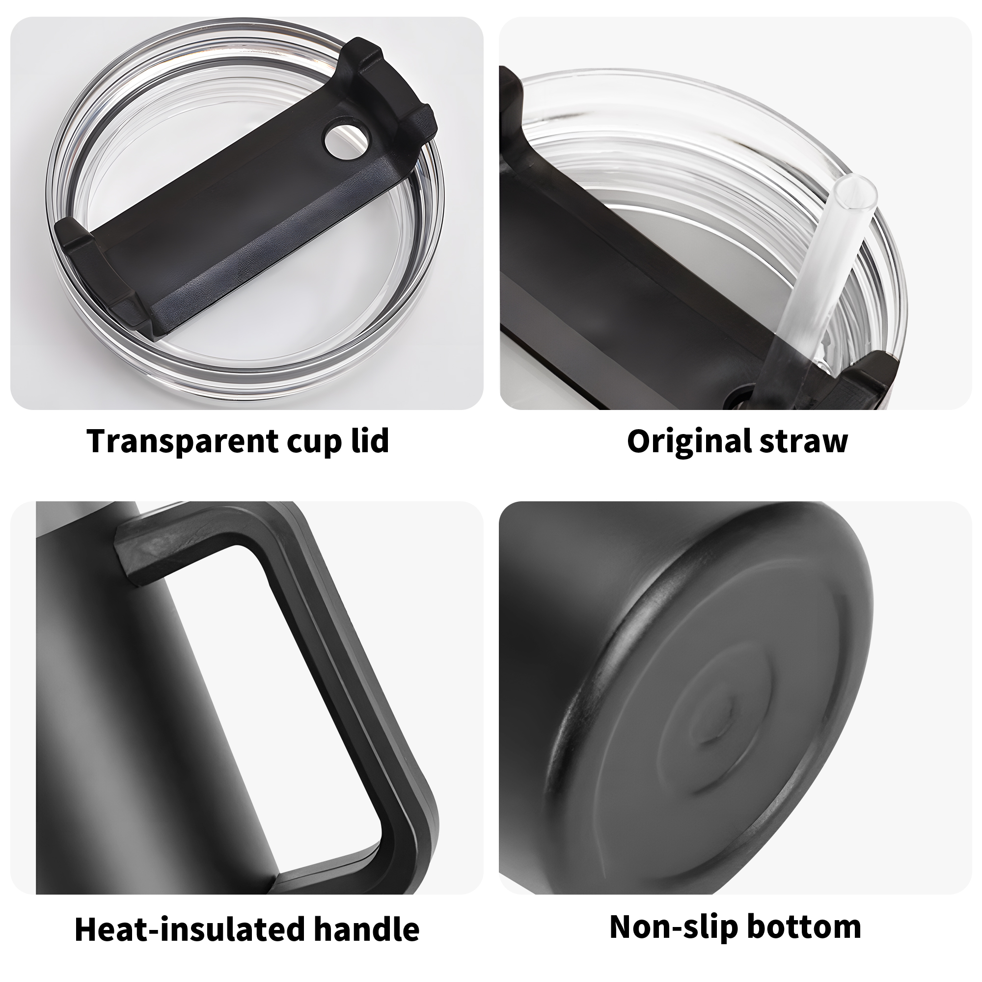 Engraved 40oz Stainless Steel Tumbler Travel Mug with Handle and Straw for Cup Holder - Image 8