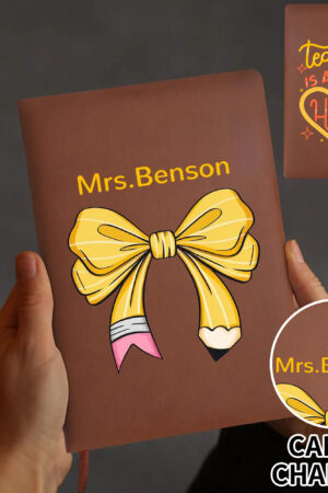 Custom 2 Sides Print PU Black and Brown Notebook