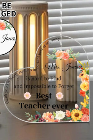 Heart Shaped Christmas Acrylic Keepsake Ornament Personalized Gift