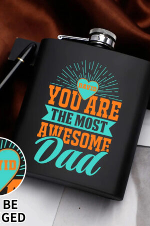 Personalized Hip Flask Set 7oz Black Stainless Steel with A Gift Box