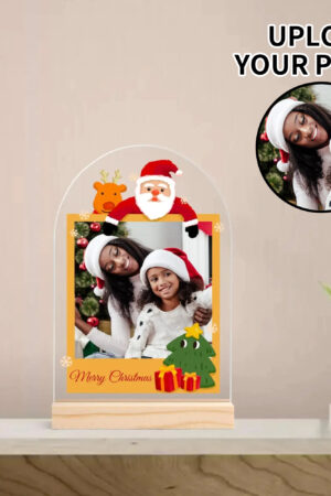 Personalised Lightweight Arch Acrylic Table Sign with Wood Stand