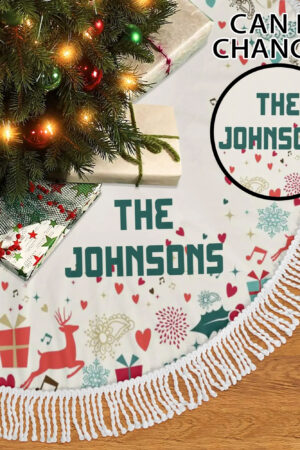 Merry Christmas Fringed Christmas Tree Skirts Decor Home 3 Sizes