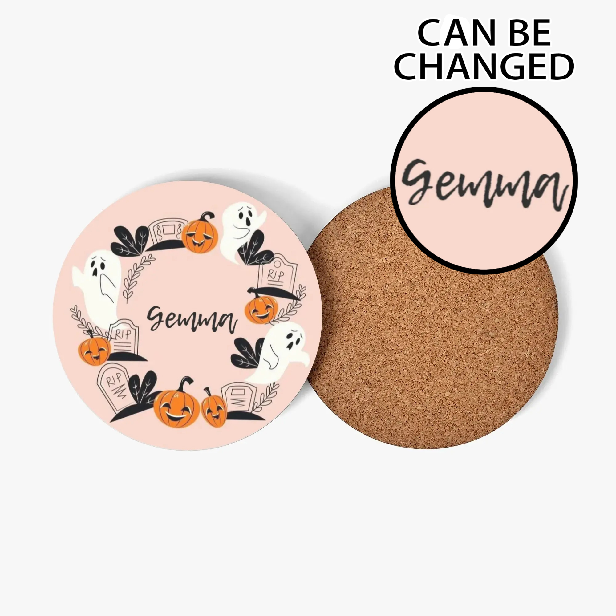 1 Design Round Wood Coaster 4 Pcs