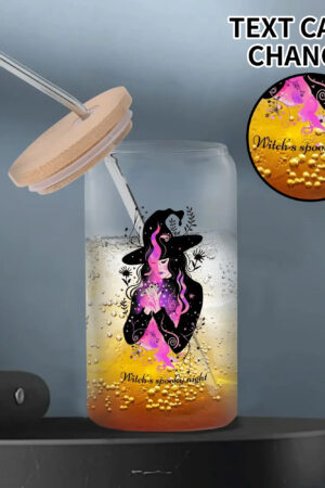 Transparent Bamboo Covered Cup 16oz Glass Cups Furniture with Straw