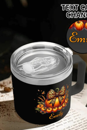 Personalized 14oz Stainless Steel Coffee Mug Coffee Cup with Lid and Handle