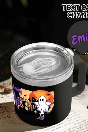 Personalized 14oz Stainless Steel Coffee Mug Coffee Cup with Lid and Handle