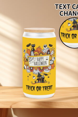 Frosted 16oz Glass Cups with Bamboo Lid Beer Can Tumbler