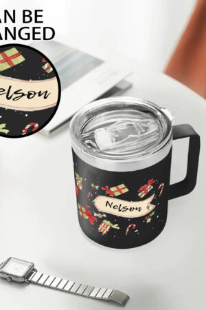 Custom 12oz Stainless Steel Coffee Mug Coffee Cup with Lid and Handle