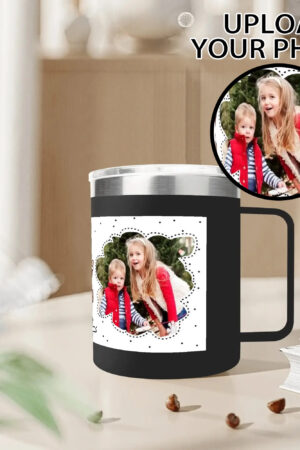 Custom 12oz Stainless Steel Coffee Mug Coffee Cup with Lid and Handle