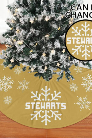 Merry Christmas Snowflake Tree Skirt for Xmas Decor Home 3 Sizes