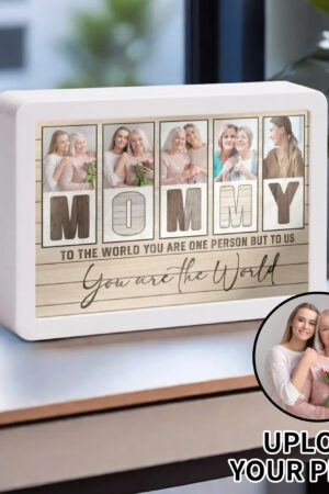 Rectangle LED Mirror Light - Personalized Photo Love Yourself Love Family