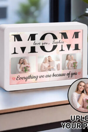 Rectangle LED Mirror Light - Personalized Photo Love Yourself Love Family