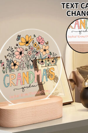 Personalised Name Acrylic Round Lamp Night Light Home Decor