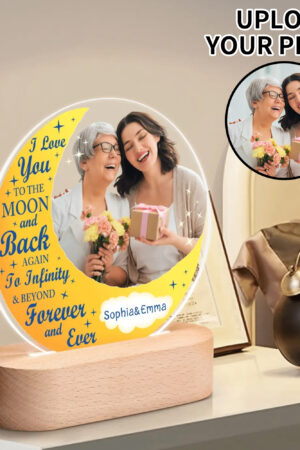 Personalised Name Acrylic Round Lamp Night Light Home Decor