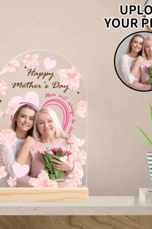 Personalised Lightweight Arch Acrylic Table Sign with Wood Stand