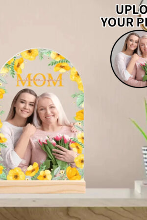 Personalised Lightweight Arch Acrylic Table Sign with Wood Stand