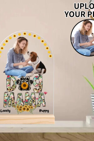 Personalised Lightweight Arch Acrylic Table Sign with Wood Stand