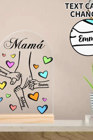 Personalised Lightweight Arch Acrylic Table Sign with Wood Stand