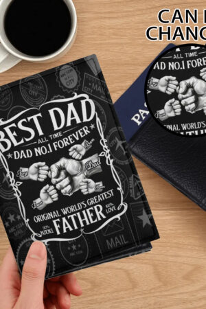 PU Leather Passport Case Business Name ID Card Holder