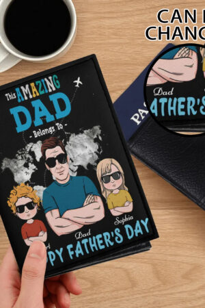 PU Leather Passport Case Business Name ID Card Holder