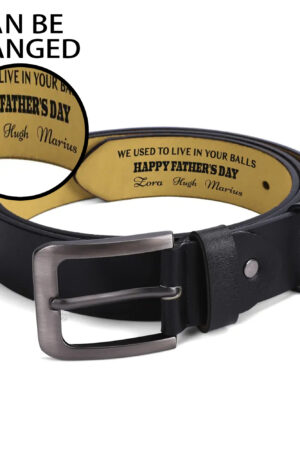 Black Engraved Leather Belt Funny Personalized Gift For Husband Boyfriend