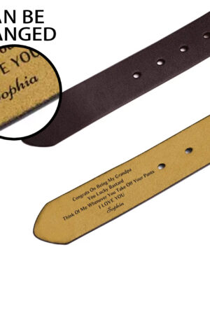 Engraved Leather Brown Belt Funny Personalized Gift For Husband Boyfriend