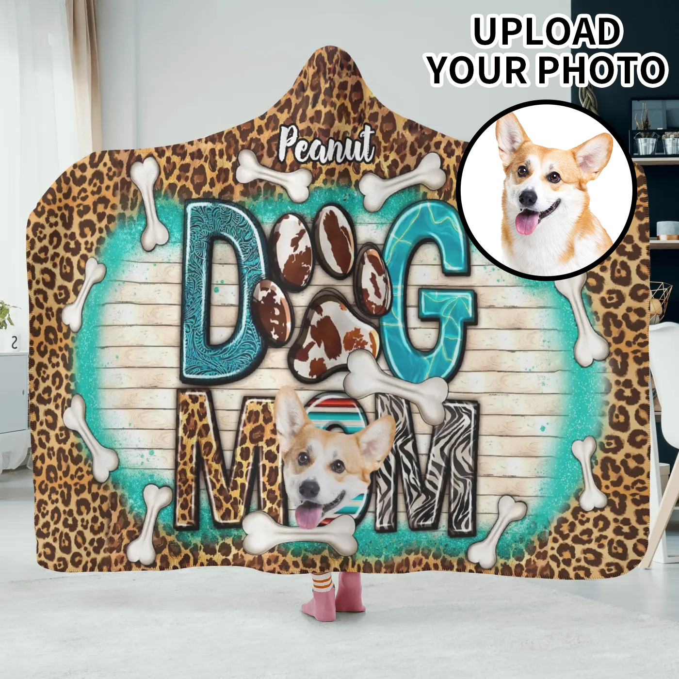 Personalized Wearable Hooded Blanket for Adult for Kids