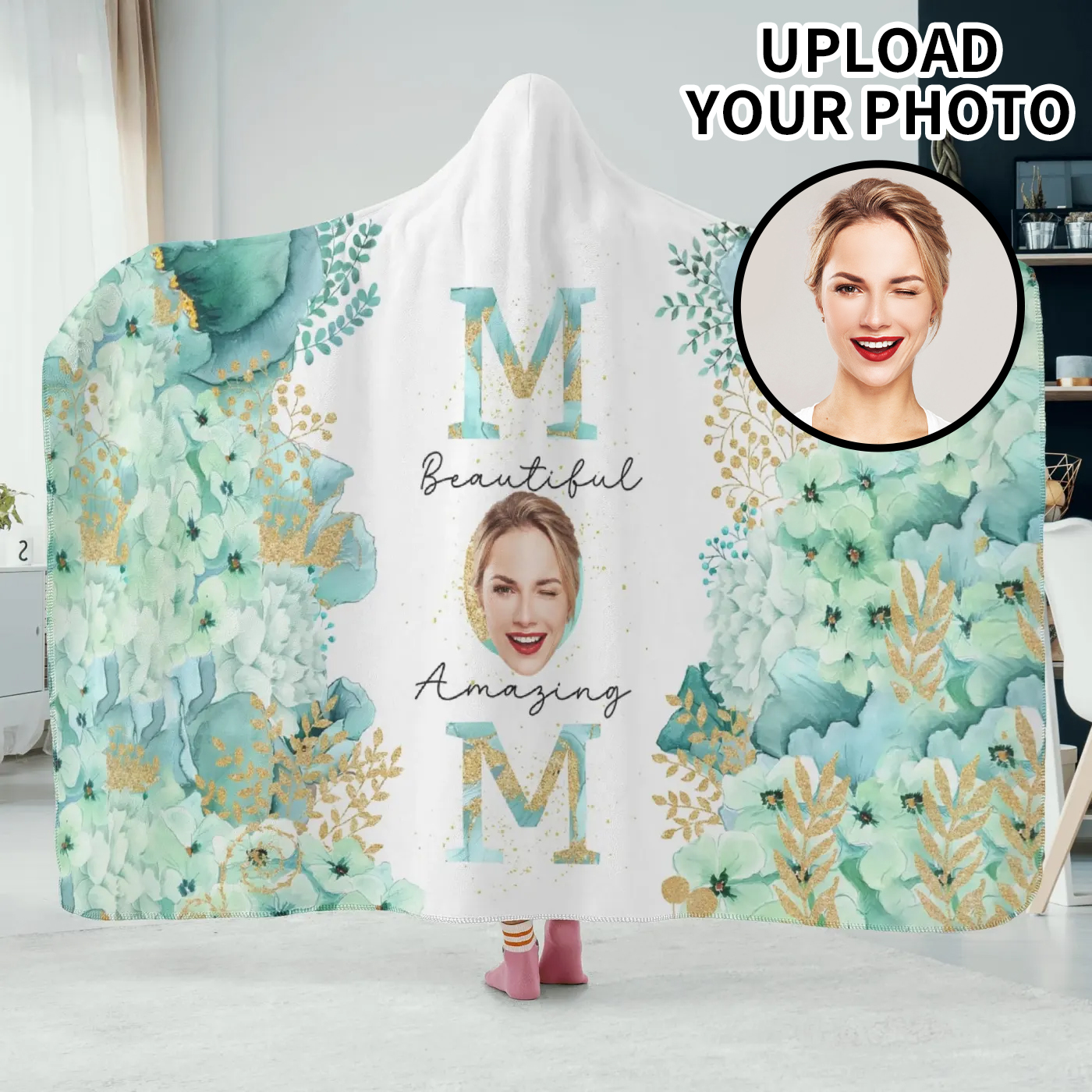 Personalized Wearable Hooded Blanket for Adult for Kids