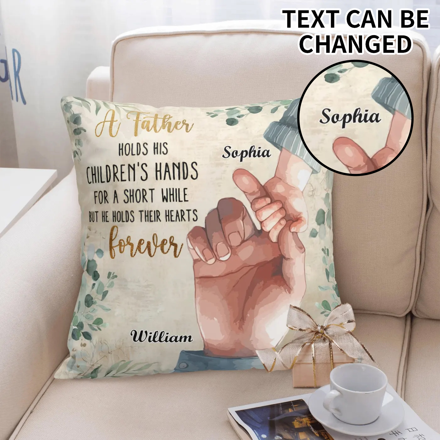 Personalized Peach Velvet Pillow Case Square Cushion Cover