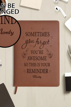 Engraved Brown Notebook Custom Journals Diary Gift for Friends Family