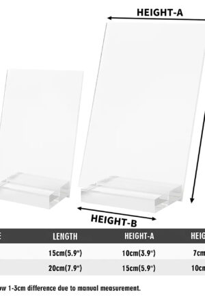 Personalised Name Acrylic Menu Holder Table Signs Stand with Base