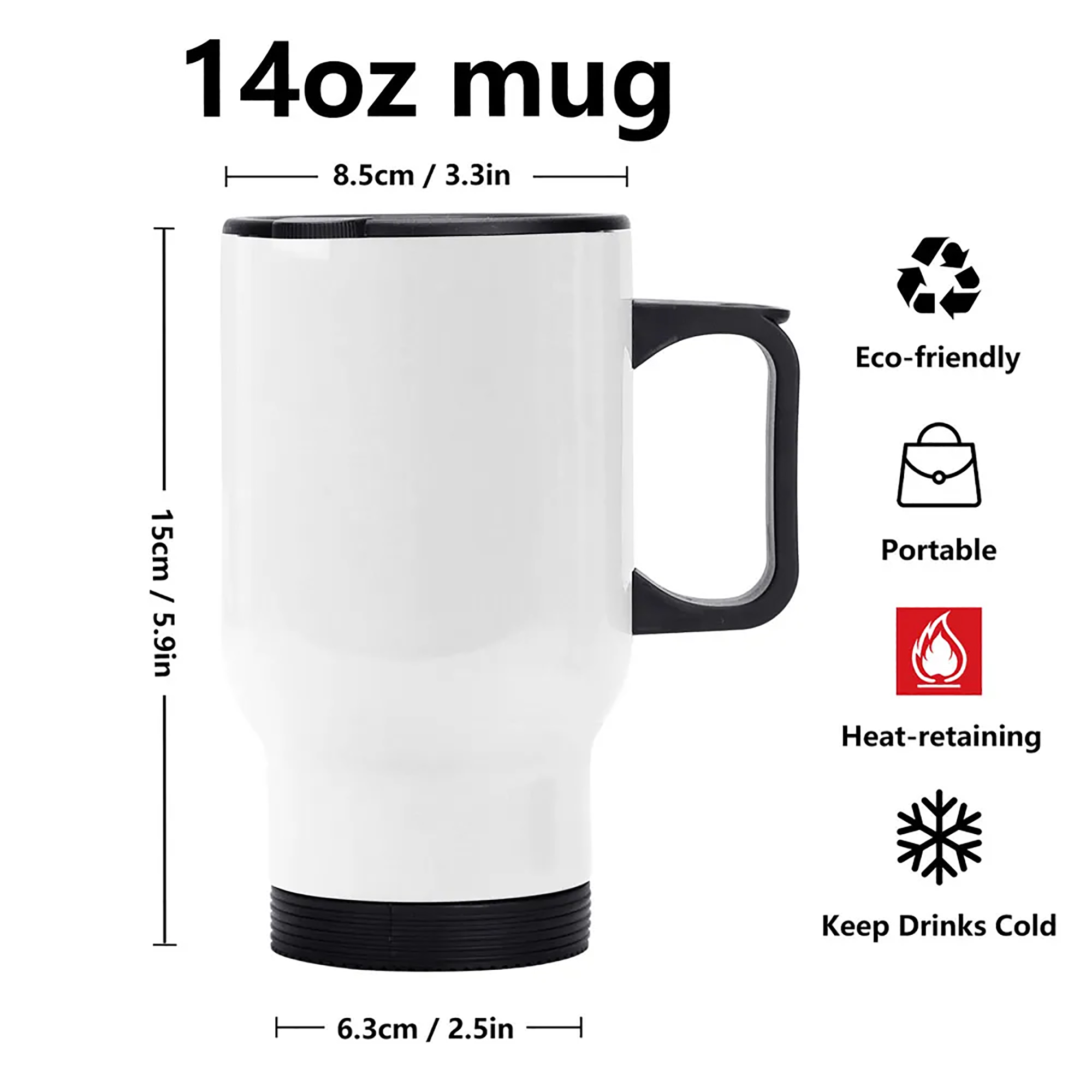Stainless Steel Travel Coffee Mug (14 oz) - Image 14