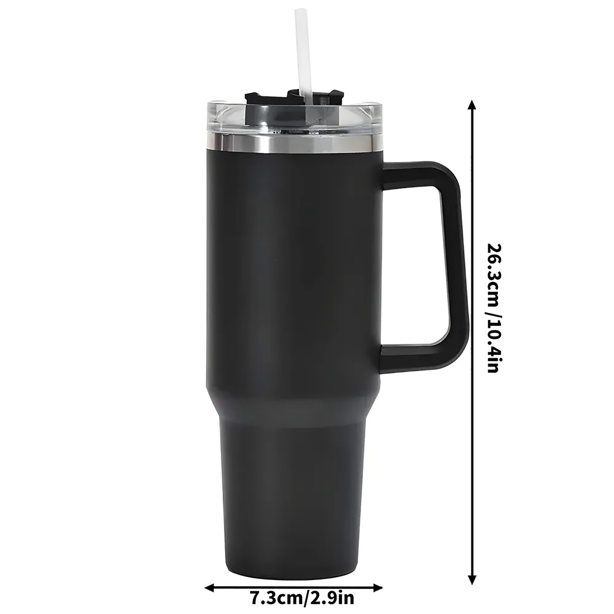 Engraved 40oz Stainless Steel Tumbler Travel Mug with Handle and Straw for Cup Holder - Image 9