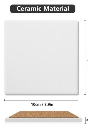 1 Design Square Ceramic Coasters 4 Pcs