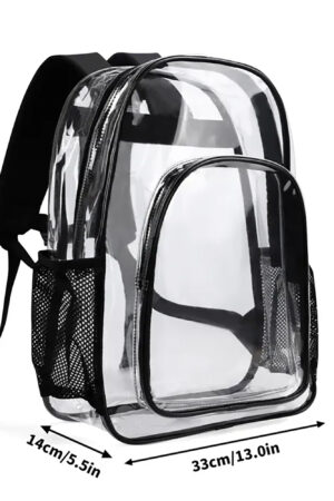 Double layer 17 Inch Clear Bag PVC See Through Transparent School Backpack