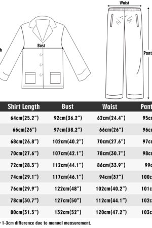 Unisex Long Sleeve Adult Nightwear Pajama Set