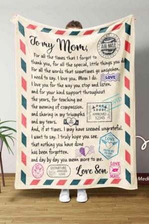 To My Mom Blanket, Mother Blanket, Letter From Son To Mom Blanket, Custom Name Blanket, Best Gift Blanket For Mother, Birthday Gift For Her