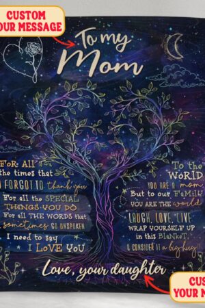 Personalized To My Mom Blanket, Gifts For Mother's Day, Mommy Gift from Daughter and Son, Custom Mom Letter Blankets, Mom's Birthday Gifts