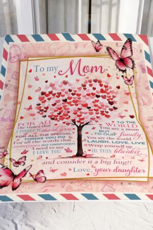 Personalized To My Mom Blanket, Gifts For Mother's Day, Mommy Gift from Daughter and Son, Custom Mom Letter Blankets, Mom's Birthday Gifts