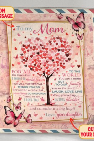 Personalized To My Mom Blanket, Gifts For Mother's Day, Mommy Gift from Daughter and Son, Custom Mom Letter Blankets, Mom's Birthday Gifts