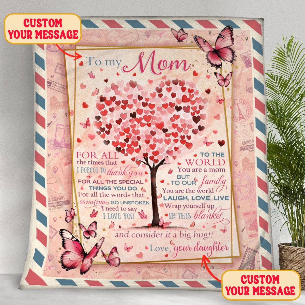 Personalized To My Mom Blanket, Gifts For Mother's Day, Mommy Gift from Daughter and Son, Custom Mom Letter Blankets, Mom's Birthday Gifts - Image 3
