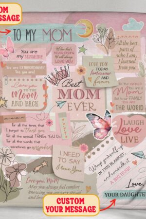 Personalized To My Mom Blanket, Gifts For Mother's Day, Mommy Gift from Daughter and Son, Custom Mom Letter Blankets, Mom's Birthday Gifts