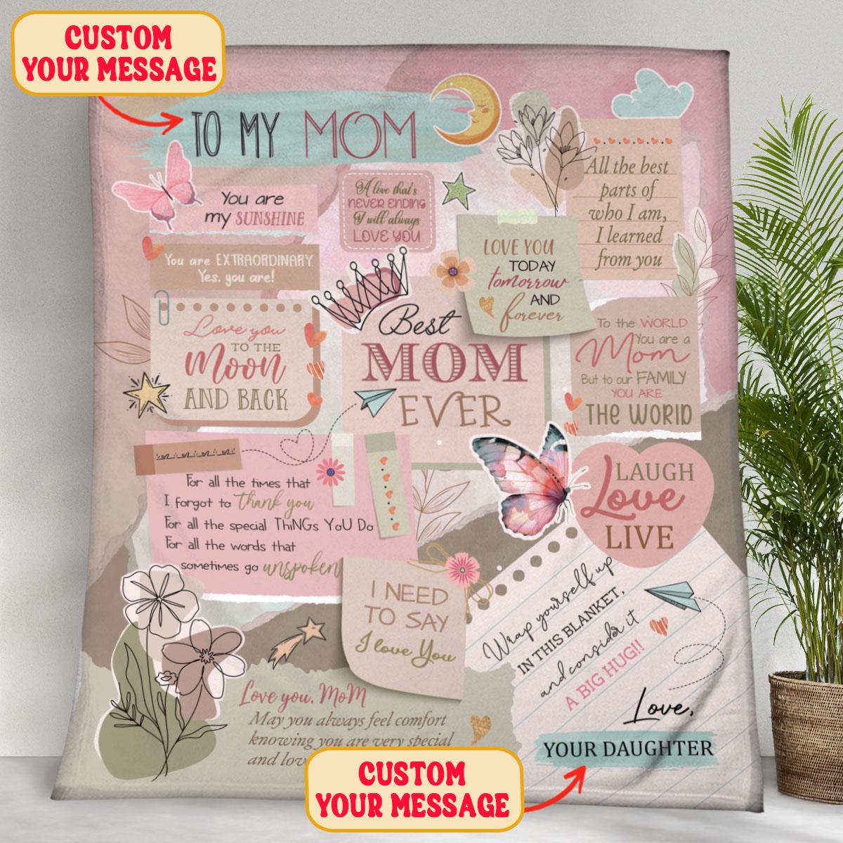Personalized To My Mom Blanket, Gifts For Mother's Day, Mommy Gift from Daughter and Son, Custom Mom Letter Blankets, Mom's Birthday Gifts - Image 4