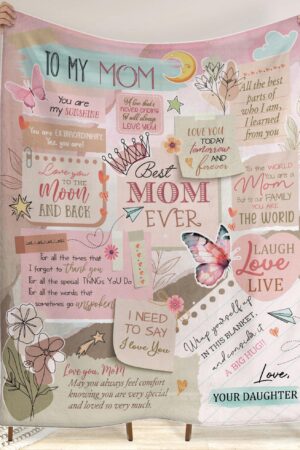 Personalized To My Mom Blanket, Gifts For Mother's Day, Mommy Gift from Daughter and Son, Custom Mom Letter Blankets, Mom's Birthday Gifts