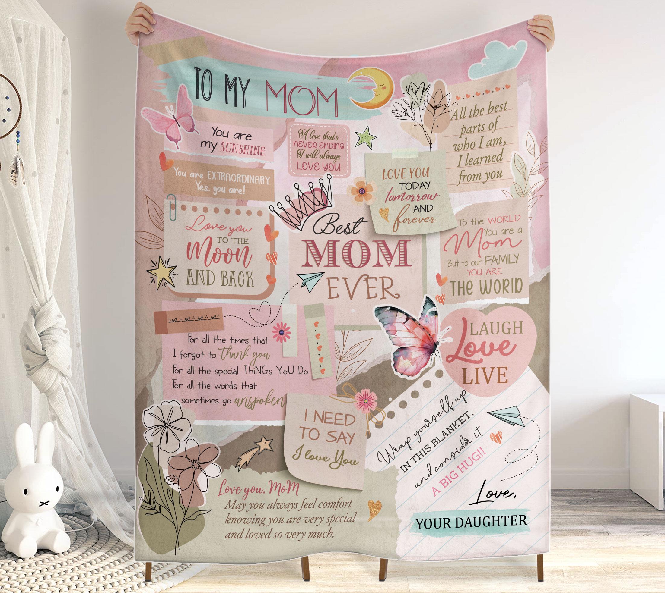 Personalized To My Mom Blanket, Gifts For Mother's Day, Mommy Gift from Daughter and Son, Custom Mom Letter Blankets, Mom's Birthday Gifts - Image 10