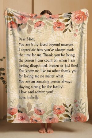 Dear Mom Blanket, Personalized Name Blanket, Custom Mothers Day Gift, Vintage Blanket, Mama Blanket Gift, Mum Birthday Gift, Christmas Gift