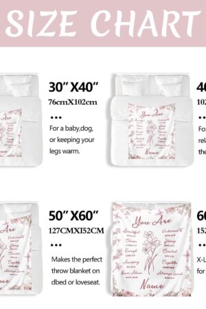 Personalized You Are Bible Verse Blanket, Custom Christian Name Blanket for Women, Easter Baptism Gifts for Catholics Girls Daughter Her Mom