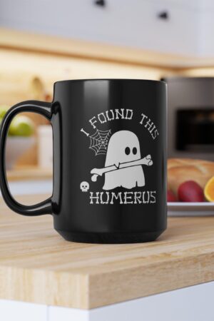 I Found This Humerus Ghost Coffee Mug, Halloween Mug, Halloween Gift & Decor, Funny Halloween Mug, Halloween Coffee Cup, Ghost Black Mug